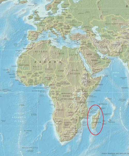 Geografische Lage von Madagaskar